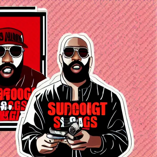 Prompt: suge knight smoke ciggars, gta chinatown art style