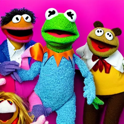 Prompt: a muppet in a coma, surrounded by family and friends