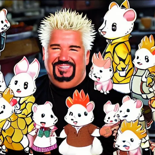 Image similar to guy fieri as a calico critters