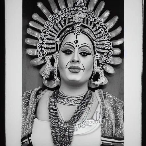 Image similar to adele as a Kathakali dancer, portrait