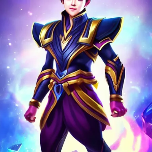 Prompt: xiumin as a mobile legends hero, character design, full body, 8 k, high definition, extremely detailed, photo - realistic