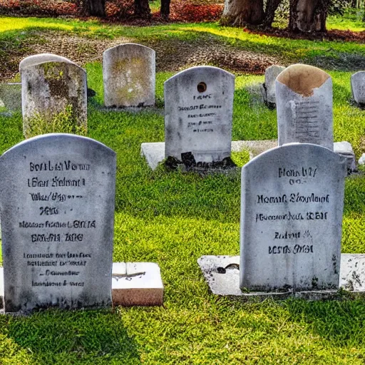 Image similar to sunken and broken headstones from the 1 8 0 0 s in a modern day park