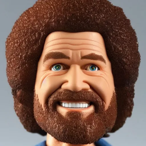 Image similar to bob ross as an action figure, realistic, detailed