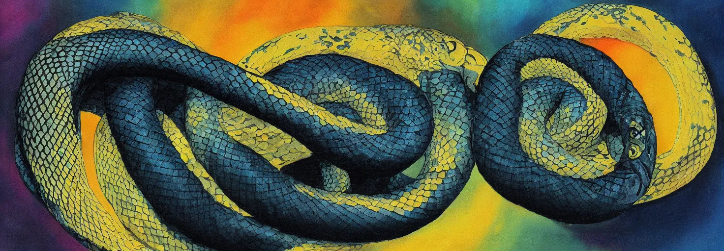 Image similar to a beautiful painting of malicious python