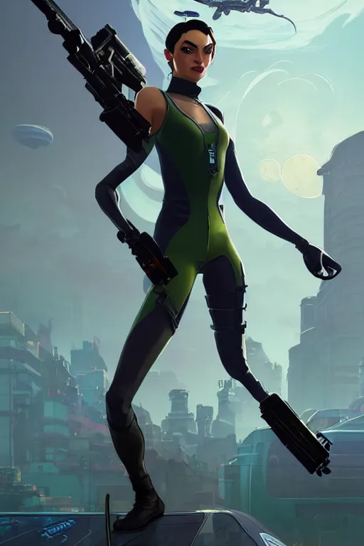 Prompt: gta luigi as aeon flux profile picture by greg rutkowski, dynamic pose, fortnite, flat matte painting, intricate, futuristic, fantasy, elegant, by stanley artgerm lau, greg rutkowski, thomas kindkade, alphonse mucha, loish, norman rockwell, fantasy lut, asymmetric, long hair, retro computer graphics, video game, fluid lines,