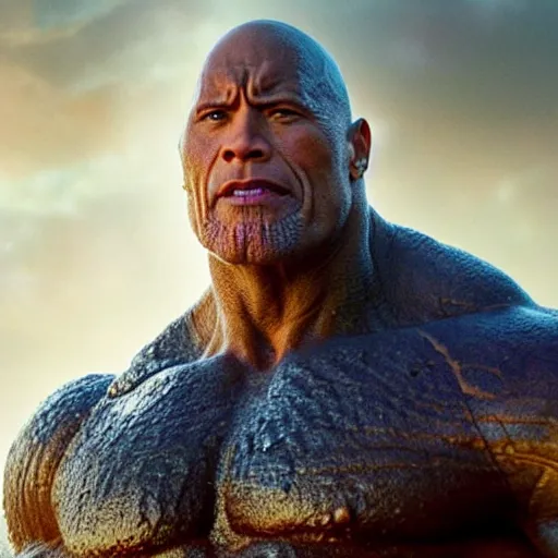 Prompt: Dwayne Johnson as Thanos