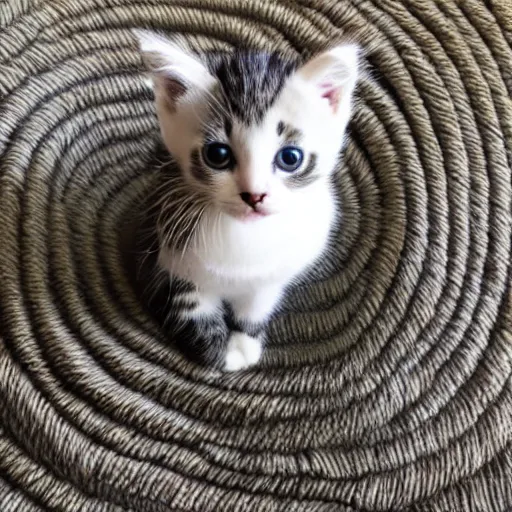 Image similar to photo of a kitten made of a ball of yarn