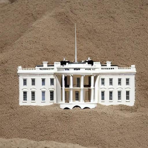 Image similar to the White House as a sand castle