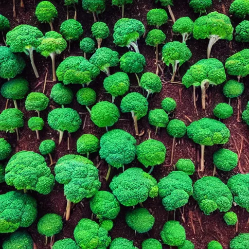 Image similar to A forest made of broccoli