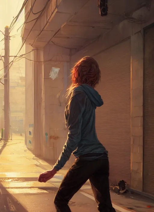 Image similar to Highly detailed full-body portrait of homeless and bruised Taylor Swift, in GTA V, Stephen Bliss, unreal engine, fantasy art by Greg Rutkowski, Loish, Rhads, Makoto Shinkai and Lois van baarle, ilya kuvshinov, rossdraws, Tom Bagshaw, global illumination, radiant light, detailed and intricate environment