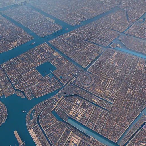 Prompt: aerial photo of futuristic technologic advanced venice city. photorealistic, trending on artstation, volumetric lighting, 4 k, award winning