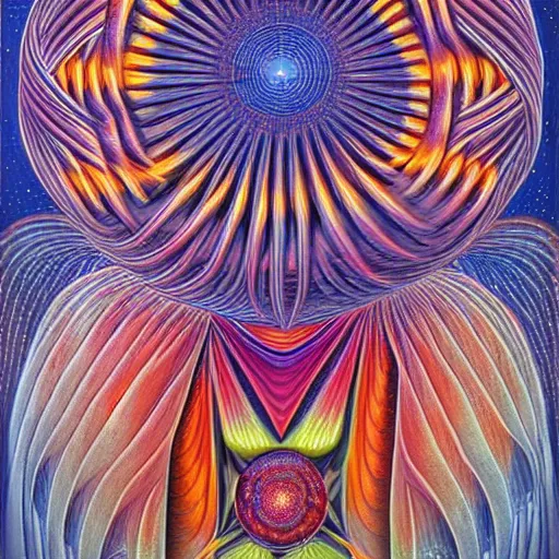 Image similar to Liminal space in outer space by Alex Grey