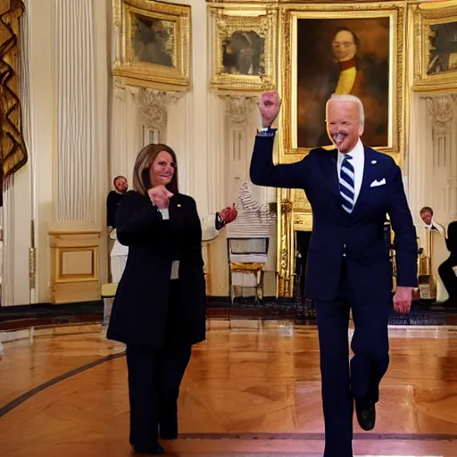 Prompt: Photo of Joe Biden dancing