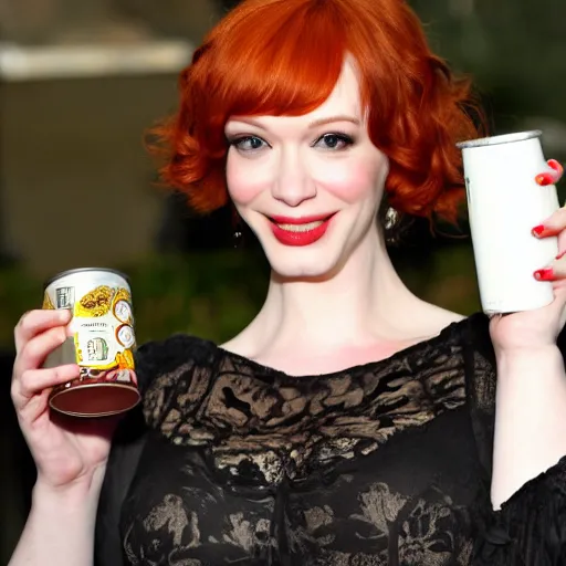 Image similar to christina hendricks in teddy with a can of whipped cream