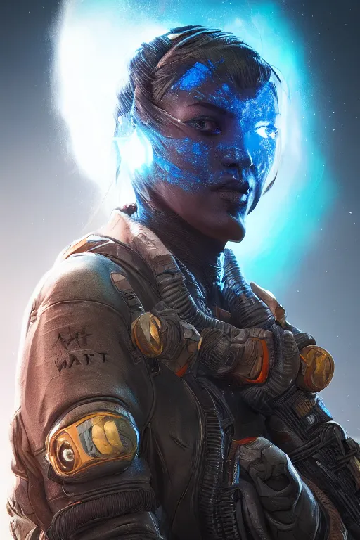 Prompt: portrait of wraith from apex legends, digital art, character portrait, highly detailed, trending on artstation, lens flare, atmosphere, hyper realistic, cinematic lightning, sharp focus, unreal engine 5, extreme details perfect face, pretty face, fine - face, illustration, 8 k, ultra texture, masterpiece