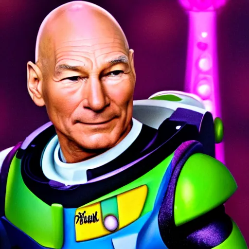 Image similar to patrick stewart as the real buzz lightyear