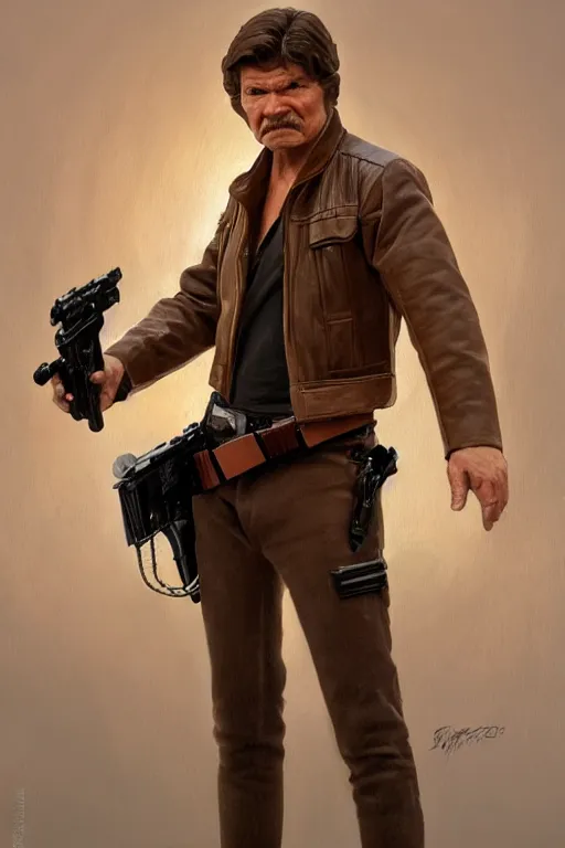 Image similar to charles bronson as han solo, action figurine toy, vaporwave, highly detailed, digital painting, artstation, concept art, smooth, sharp focus, illustration, art by artgerm and greg rutkowski and alphonse mucha
