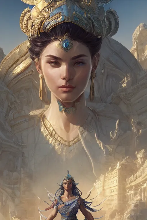 Image similar to goddess of the emperial city, highly detailed, digital painting, artstation, concept art, smooth, sharp focus, illustration, unreal engine 5, 8 k, art by artgerm and greg rutkowski and edgar maxence