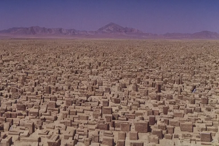 Prompt: film still of gigantic city in a succulent desert, by Étienne-Louis Boullée, ektachrome full-HD