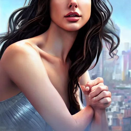 Image similar to gal gadot in the style of stefan kostic, realistic, full body, sharp focus, 8 k high definition, insanely detailed, intricate, elegant, art by stanley lau and artgerm