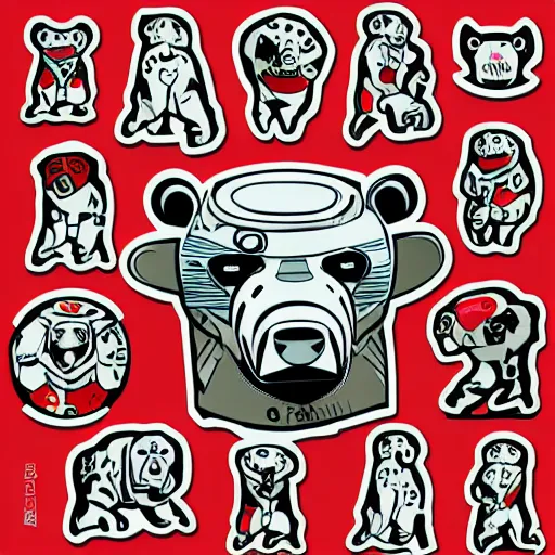 Image similar to Cyborg polar bear, sticker, highly detailed, colorful, illustration, drama, smooth and clean vector curves, no jagged lines, vector art, smooth