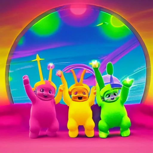 Image similar to Teletubbies neon surf