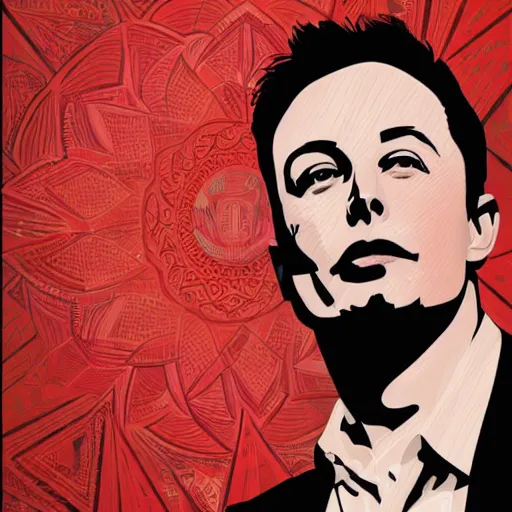 Image similar to Sideview Portrait of elon musk Shepard Fairey