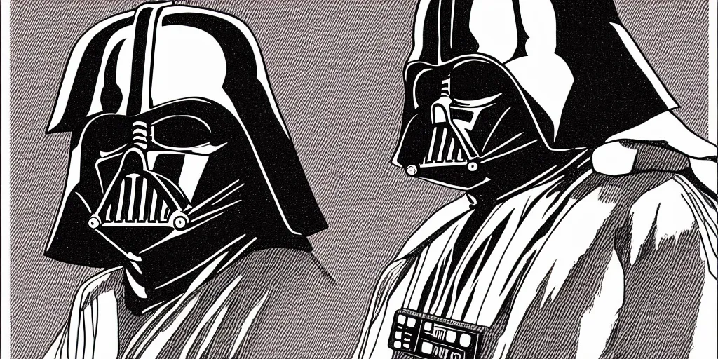 Image similar to portrait of darth vader, by laurie greasley