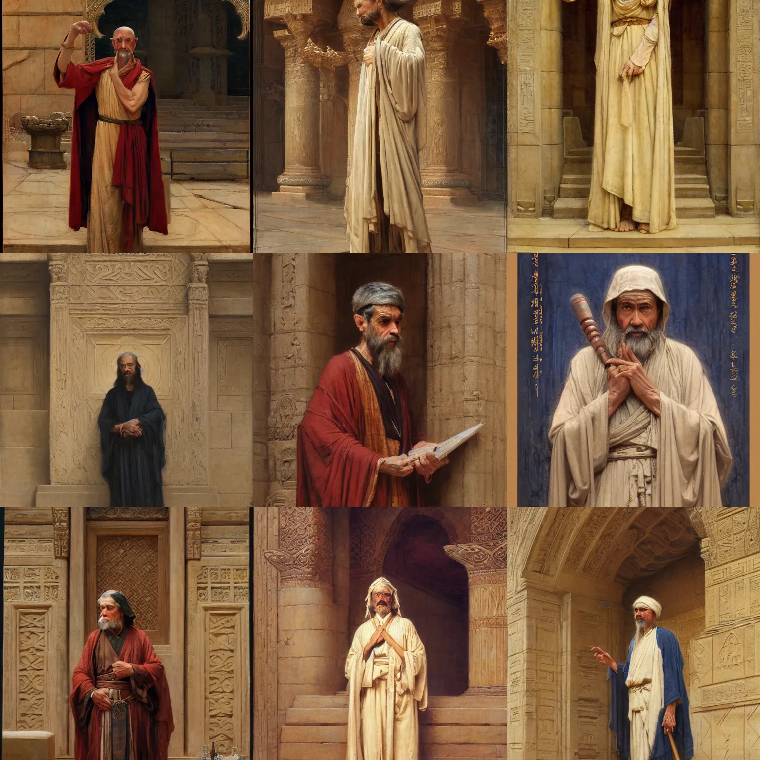 Prompt: orientalist portrait of a wizened jedi standing in a sandstone temple intricate portrait by john william waterhouse and Edwin Longsden Long and Theodore Ralli and Henryk Siemiradzki, very coherent symmetrical artwork. Cinematic, hyper realism, high detail 8k