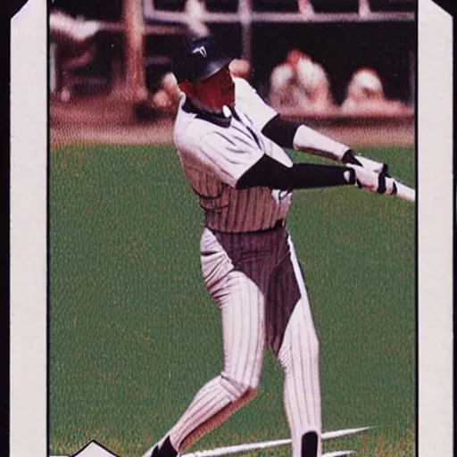 Prompt: baseball card featuring robot batter from 2 0 7 3