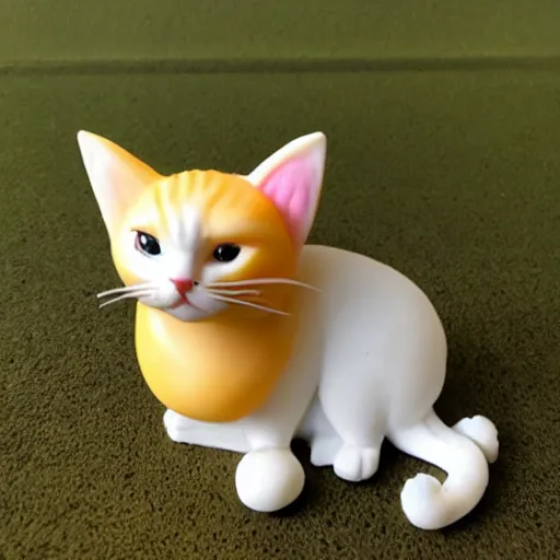 Prompt: figurine of cute cat as mango