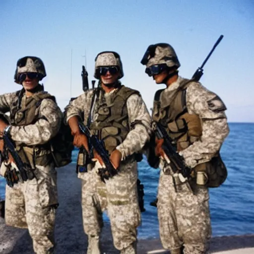 Prompt: 9 0 s seal team vbss, 1 9 9 0 s photography, realistic, military