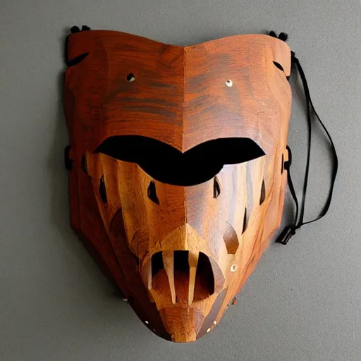 Prompt: monster hunter wooden mask