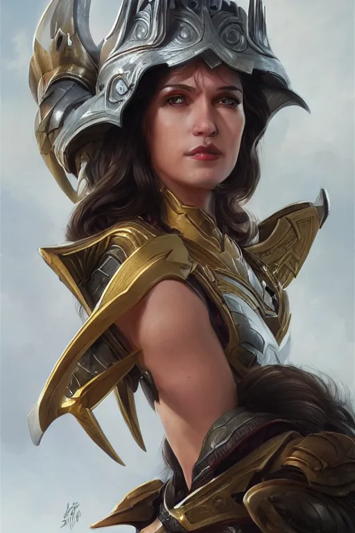 Image similar to amazon valkyrie athena, d & d, fantasy, portrait, highly detailed, headshot, digital painting, trending on artstation, concept art, sharp focus, illustration, art by artgerm and greg rutkowski and magali villeneuve