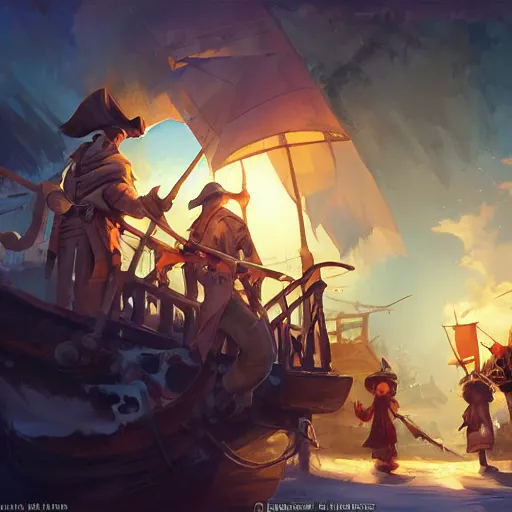 Prompt: Pirates in a tavern, cgsociety, fantasy art, 2d game art, concept art , ambient occlusion, bokeh, behance hd , concept art by Jesper Ejsing, by RHADS, Makoto Shinkai ,Cyril Rolando, face of characters by artgem and Greg rutkowski