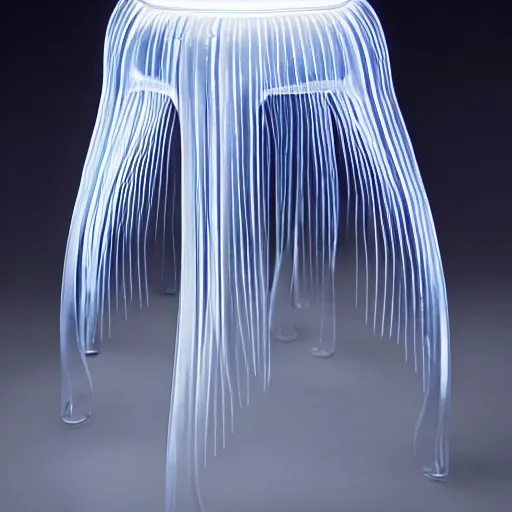 Prompt: the jellyfish stool by Zaha hadid