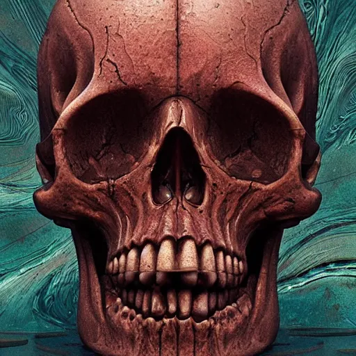 Image similar to portrait_of_a_melting_skull._intricate_abstract._intricate_artwork._by_Tooth_Wu_wlop_beeple_dan_mumford._octane_render_trending_on_artstat