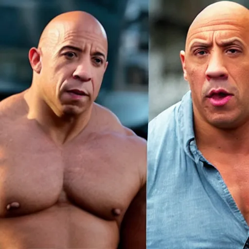 Image similar to vin diesel as the rock as peter griffin