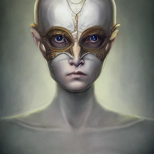 Image similar to soft painting portrait of a curiosities carnival chemistry, blessing, porcelain beautiful full armor, perfectly detailed, symmetrical accurate intricate sensual features, highly detailed, artstation, sharp focus, esao andrews