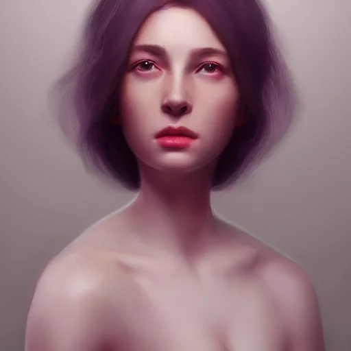 Image similar to a beautiful woman, aesthetic, oil painting, pale colors, high detail, 8 k, wide angle, octane render, trending on artstation,