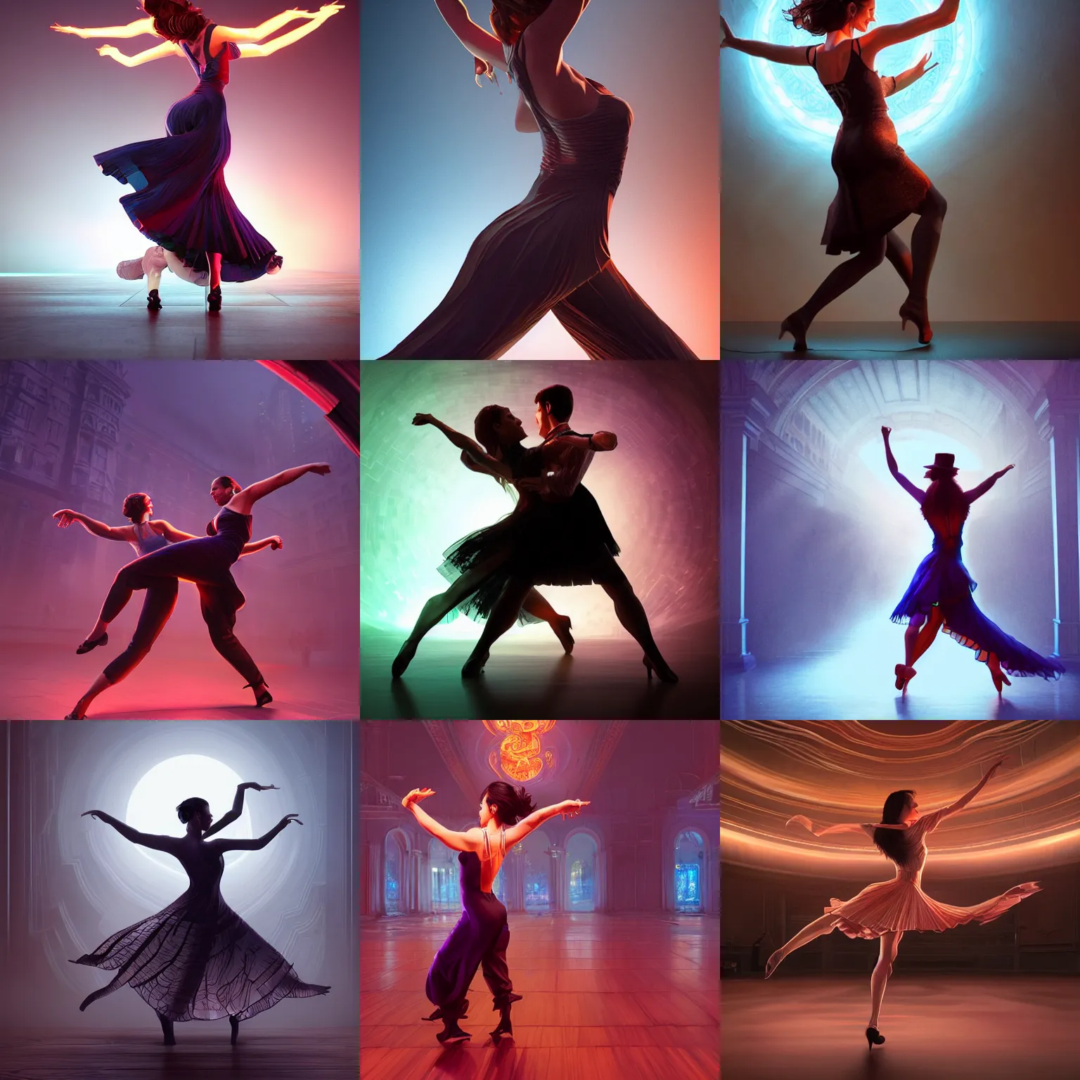 Prompt: a woman dancing tango, symmetrical, intricate, epic lighting, cinematic composition, hyper realistic, 8 k resolution, unreal engine 5, by artgerm, tooth wu, dan mumford, beeple, wlop, rossdraws, james jean, marc simonetti, artstation