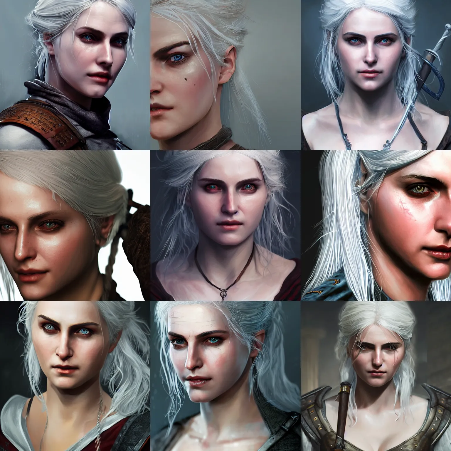 Prompt: hyperrealistic portrait model of ciri the witcher! 5 amazing details 8 k beautiful ultra realistic sharp focus cinematic lightning highly detailed, digital painting, artstation, concept art, smooth, sharp focus, in the style of jeehyung lee mirco cabbia, astor alexander