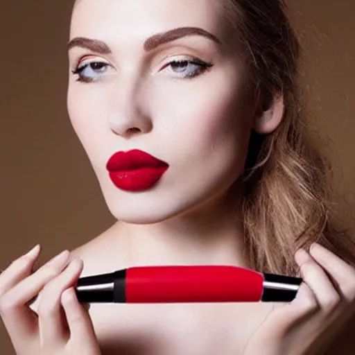 Image similar to lipstick that is too long