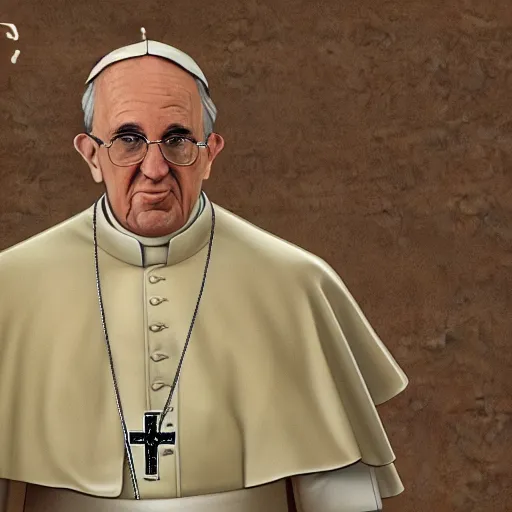 Prompt: the pope in the style of grand theft auto loading screens illustrations