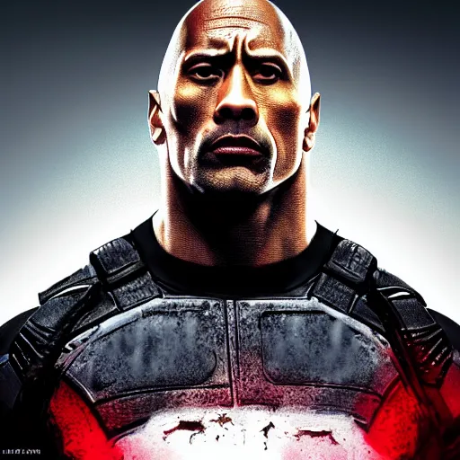 Image similar to Dwayne Johnson in the punisher digital art 4k detailed super realistic