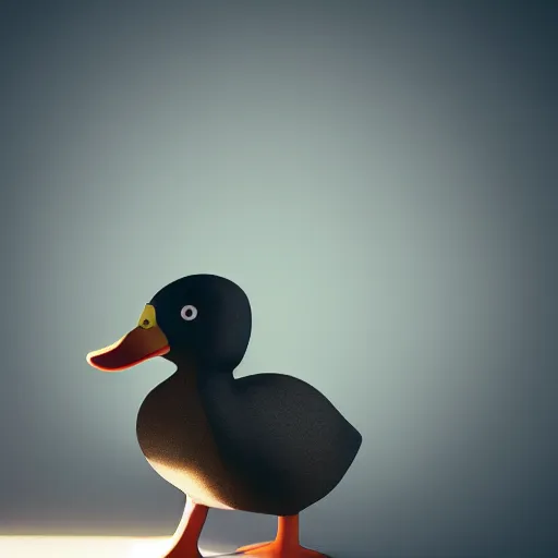 Prompt: a duck wearing a well tailored suit and sunglasses, sitting in a chair in a dark room under a spotlight looking cool