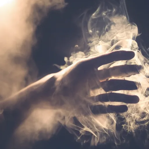 Prompt: smoke hands, macro, wide angle, elaborate, smoke, highly detailed, beautiful lighting