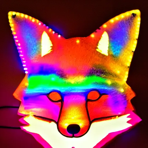 Image similar to rainbow led fox