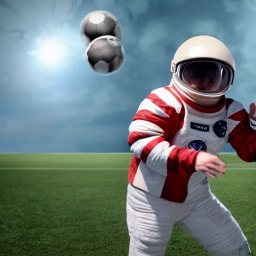 Prompt: astronaut playing football in moon, hd, 4 k, hq - n 4