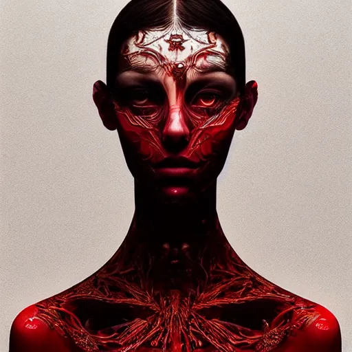 3 d, fashion models looks into the frame, red tears, | Stable Diffusion ...
